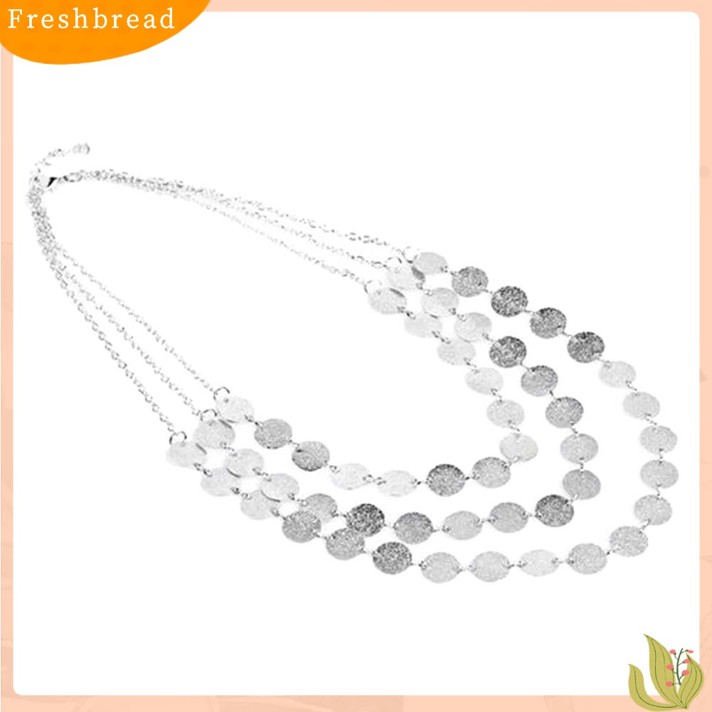 [TERLARIS]Fashion Women Sequin Coin Pendant Multilayer Long Chain Necklace Jewelry Gift