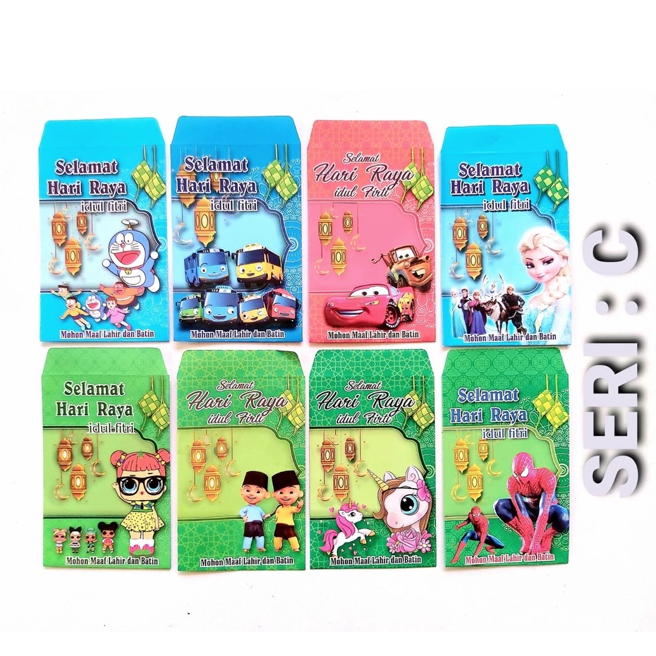 Amplop Lebaran Idul Fitri ISI 10 Pcs Grosir Motif Karakter Lucu
