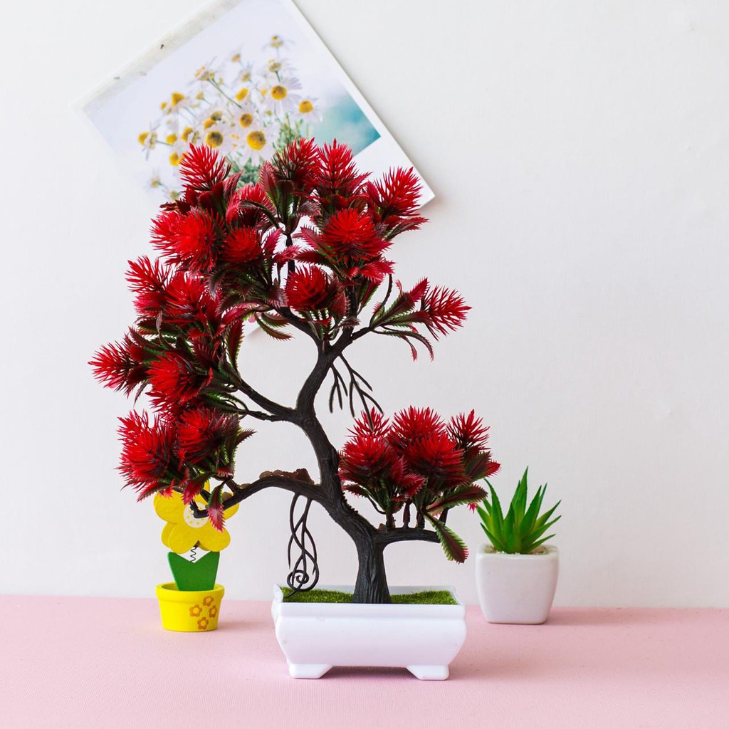 NM579 Bunga plastik / pajangan bunga Artificial / motif Rose  Vas Petak-5