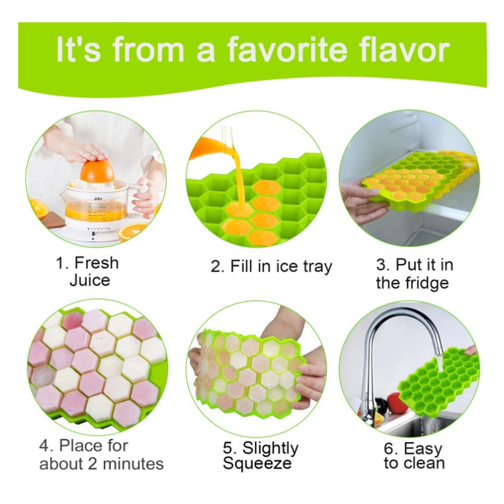 【COD Tangding】37 Silicone Ice Cube Ice Mold with Silica Gel Ice Cube Cover