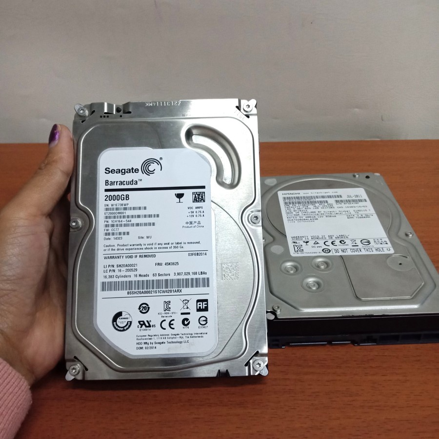 HARDISK 2TB SATA3 HDD CPU / CCTV Harddisk Internal PC / CCTV Harddisk 3.5 inch Komputer / CCTV / DVR/ HITACHI INTERNAL PC 2TB, HDD SATA 3.5 INCH