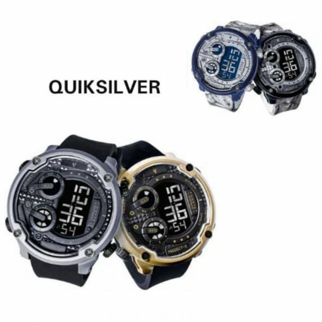 MURAH  Fashion Pria Jam tangan Pria Quiksilver digital like ori tali rubber loreng best seller
