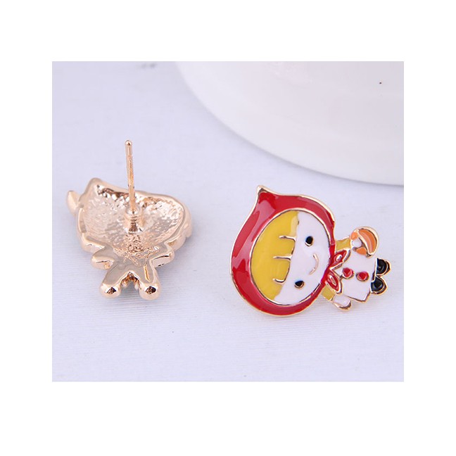 LRC Anting Tusuk Fashion Color Boy Girl Asymmetric Earrings A58421