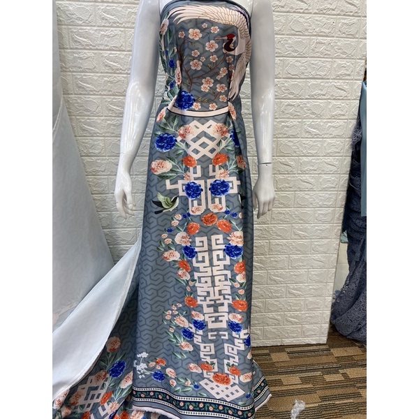 Kain Cheongsam Motif Bangau, Kain Qibao, Bahan Imlek, Kain Seragaman Sangjit, Bahan Cheongsam Modern