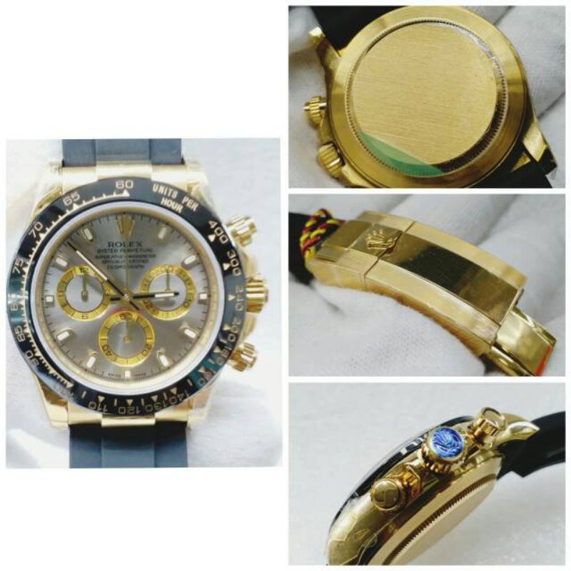 JAM TANGAN PRIA ROLEX DAYTONA BLACK  CRONO AKTIF MEWAH