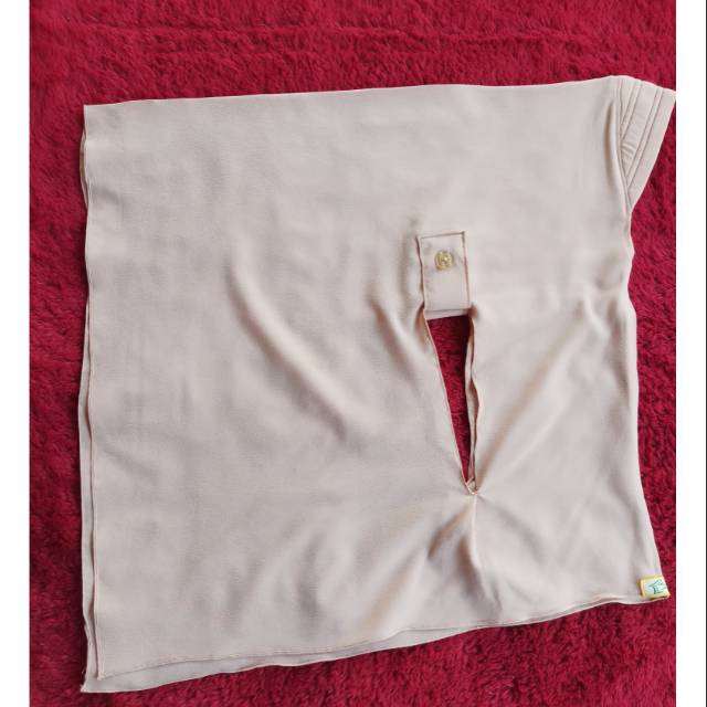 Khimar Hijab Bergo Anak Perempuan Murah Syari Cream tangan lengan ada lubangnya