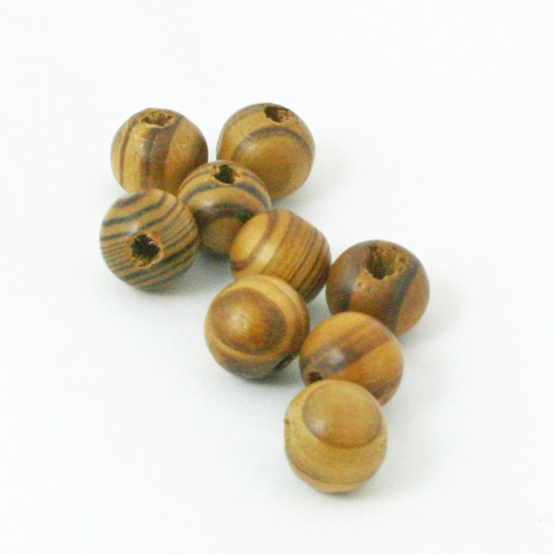 Manik-Manik Bola Natural Bahan Kayu Ukuran 8mm - 24mm Untuk Membuat Gelang Diy