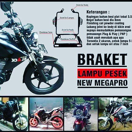 Braket Lampu Pesek Untuk Verza,New Megapro,CB150 Braket Pesek Untuk Motor New Megapro,Verza dan CB15