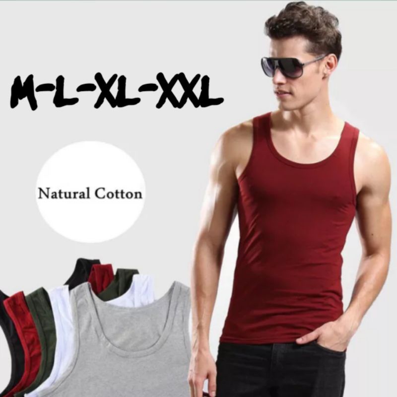 Singlet Polos Pria Cotton Combed Baju Singlet Pria Kaos Pria Tshirt