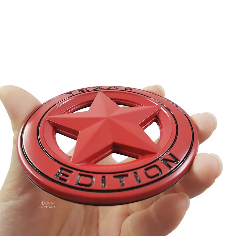 1 x Metal Red Texas A Star Edition Logo Car Auto Rear Trunk Decorative Emblem Sticker Badge Decal FORD