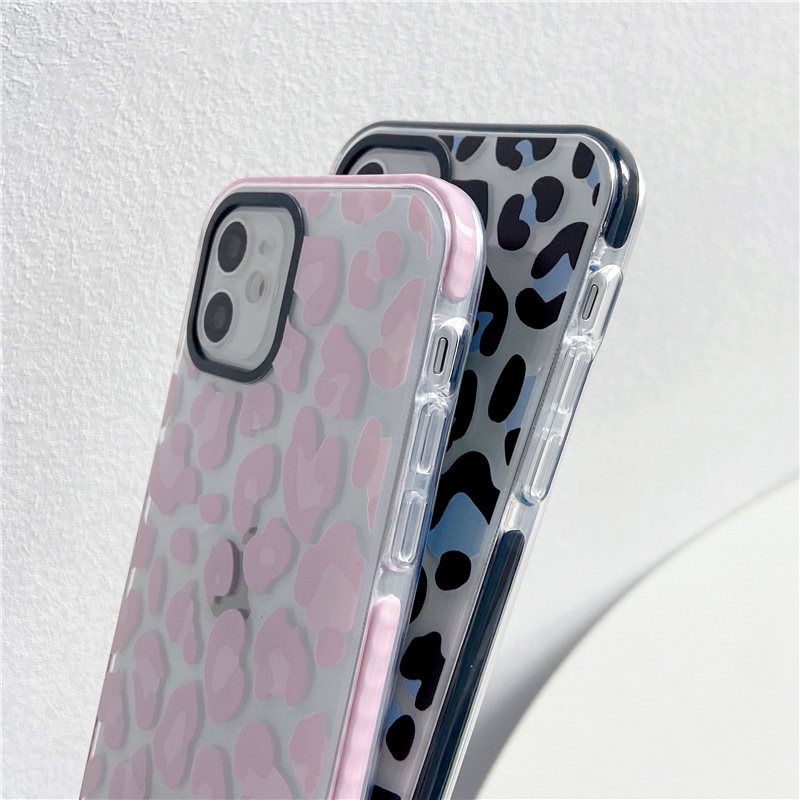 Soft Case Transparan Motif Leopard Untuk Iphone 6 6s 7 8 Plus X Xs Xsmax 11 12 Pro Max Xr 12mini