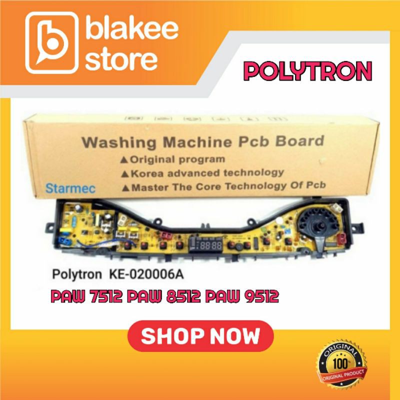 Modul mesin cuci polytron PAW7512S PAW8512S PAW9512S model puter part KE02-0006 original program