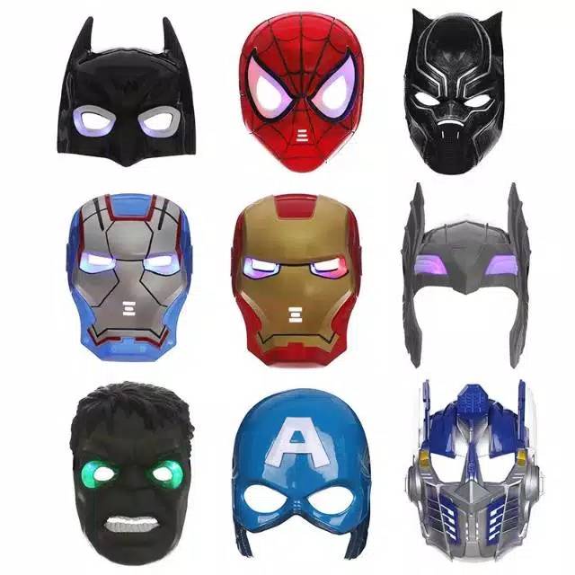 Topeng anak superhero captain America Bumblebee Thor spiderman Batman hulk robot transfoemers