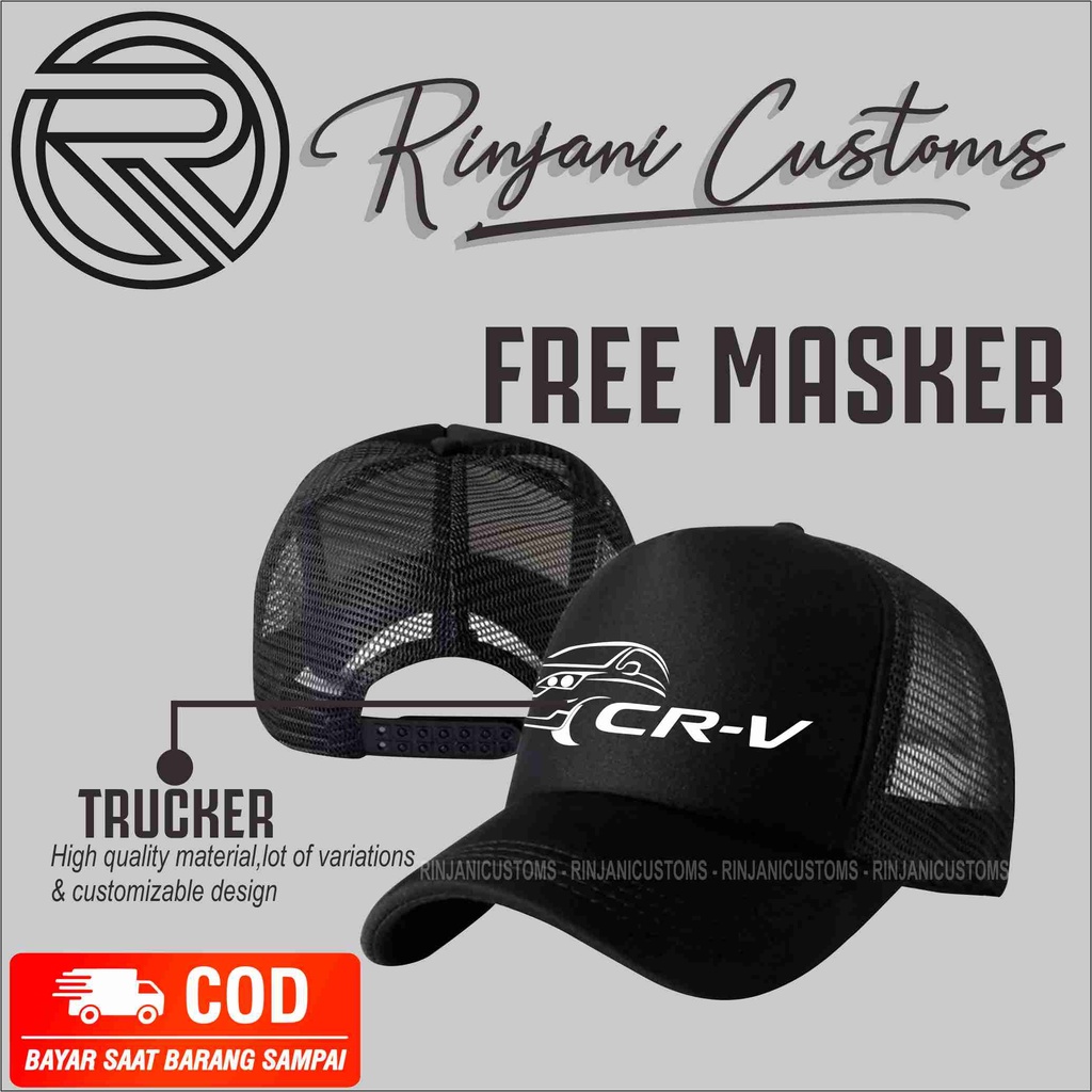 TOPI TRUCKER HONDA CRV.TOPI KEREN PREMIUM QUALITY.FREE MASKER
