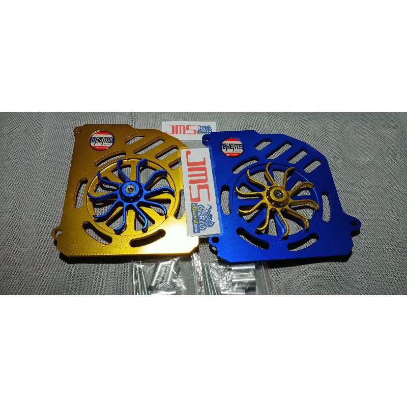 cover tutup radiator cnc plus kipas yamaha nmax lama dan nmax new 2020 lexi aerox biru gold chems