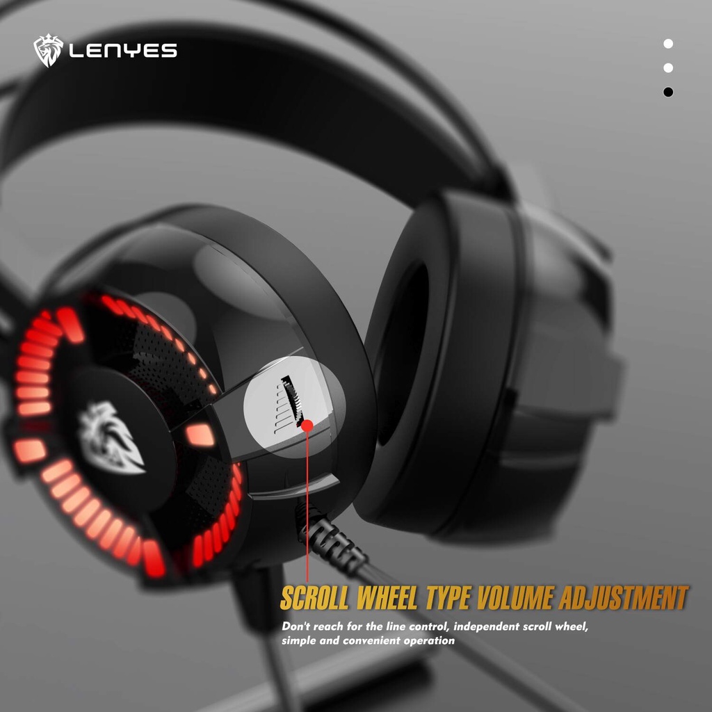 LENYES GH53 Headphone GAMING Pro Breathing Light HIFI SOUND stereo headset bando microphone original