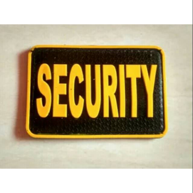 PATCH RUBBER TEMPELAN LOGO SECURITY KUNING 1