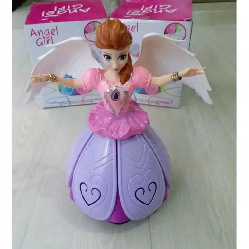Mainan angel girls princes frizen dancing lampu LED boneka Frozen menari