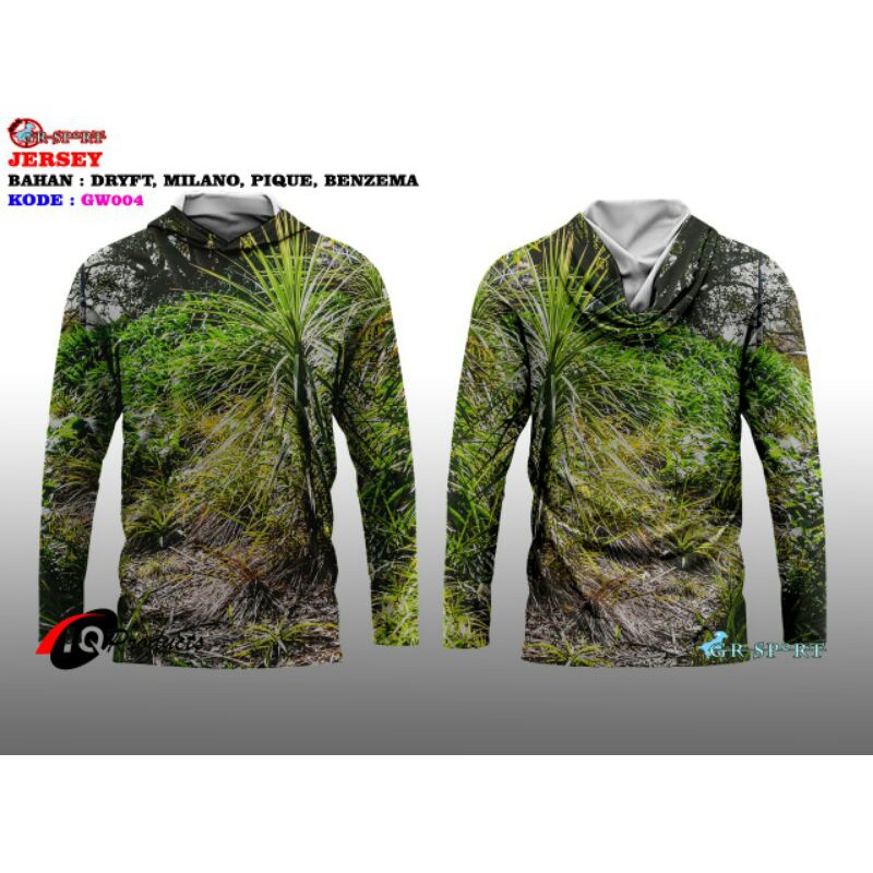 Kaos Camo Model Daun Hijau