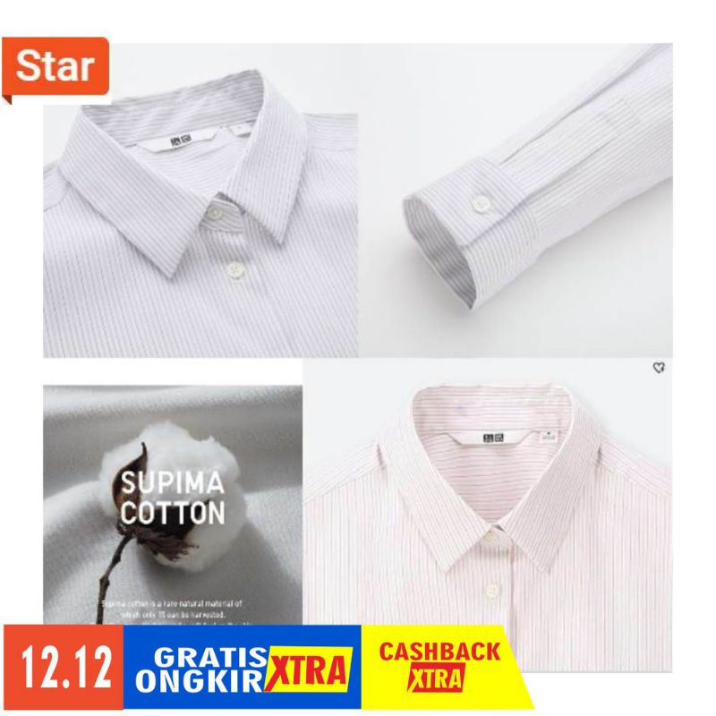 Un*qlo Strech Shirt Kemeja Putih Original Branded shirt