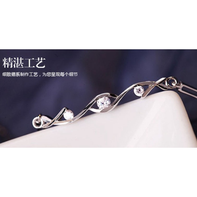 Gelang Sterling Silver Hias Batu Gaya Korea Untuk Wanita