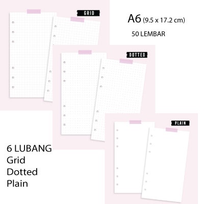 

Isi binder/loose leaf A6 50 lembr 100 gsm