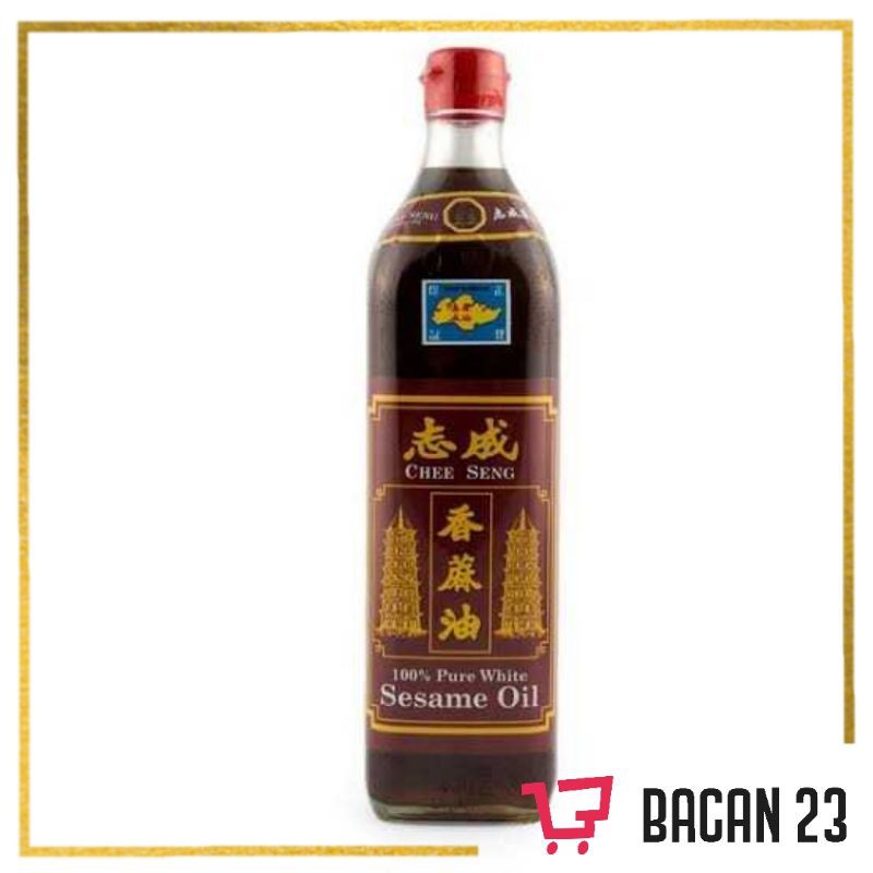 Chee Seng Pure White Sesame Oil (750ml) / Minyak Wijen Pagoda Botol Besar / Bacan 23 - Bacan23