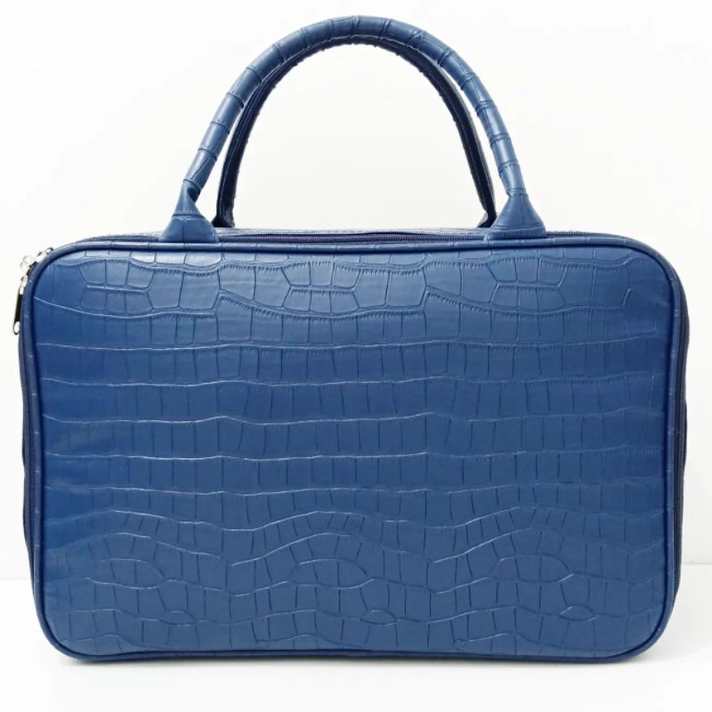 TRAVEL BAG PREMIUM TAS KOPER WANITA CROCO DARK BLUE