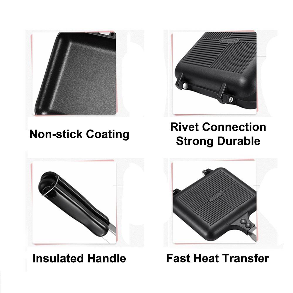 Solighter Gas Sandwich Maker Besi Cetakan Kue Barbekyu Oven Mold Breakfast|Wajan Panggangan