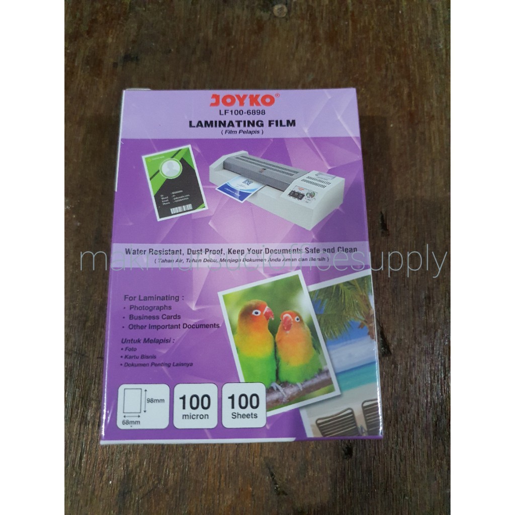 Plastik laminating joyko ktp 100 micron laminasi