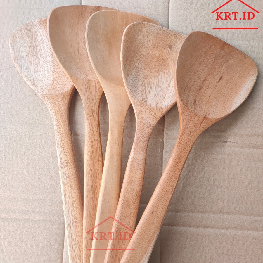 Sutil Kayu Panjang/Sodet Kayu Mahoni Panjang 40cm/Spatula Kayu Mahoni