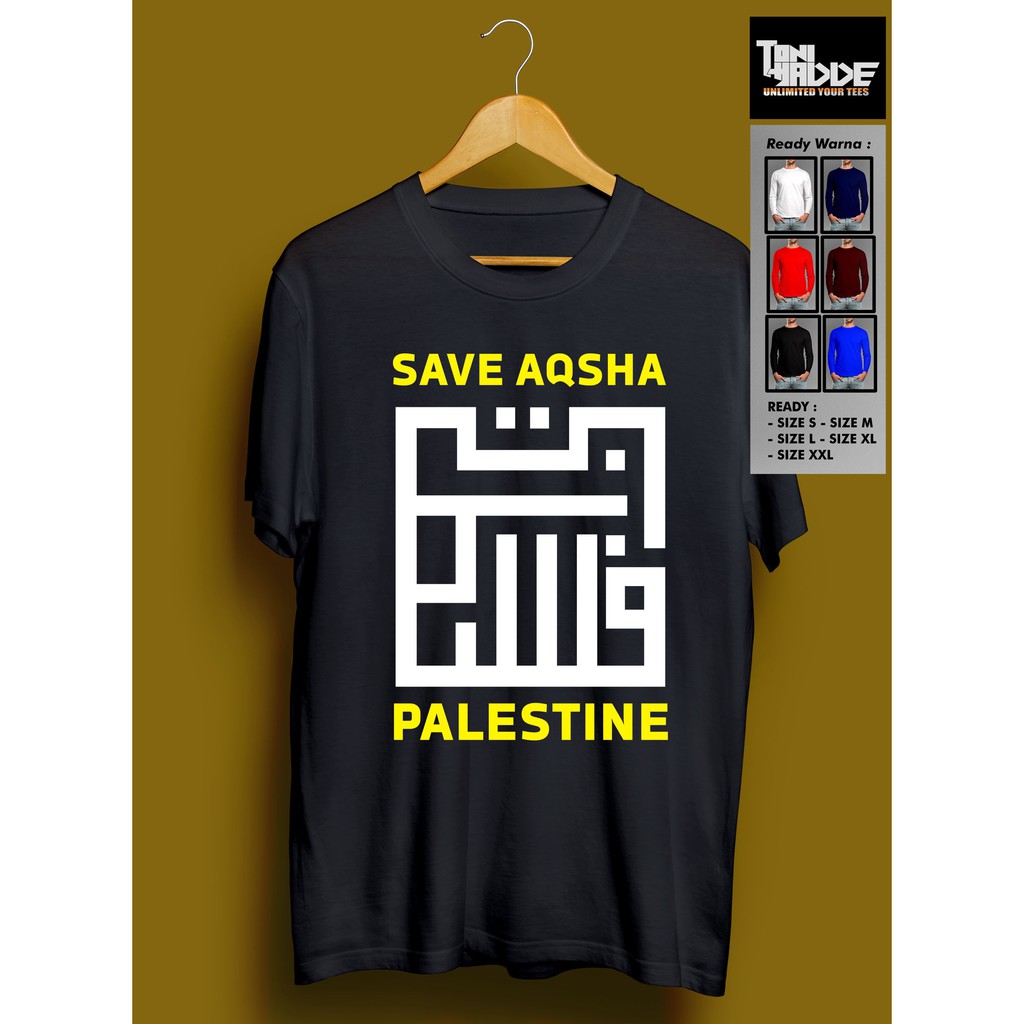 Kaos Save Aqsha Palestine. Kaos Dakwah. Kaos Distro. Kaos Pria