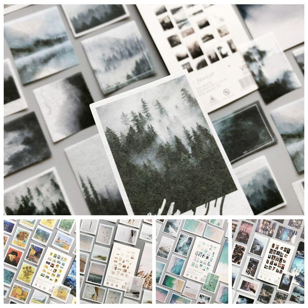 Solighter 50PCS/Pack Scrapbooking Stiker Hadiah Kabut Hutan Travel Diary Fotografer Hias