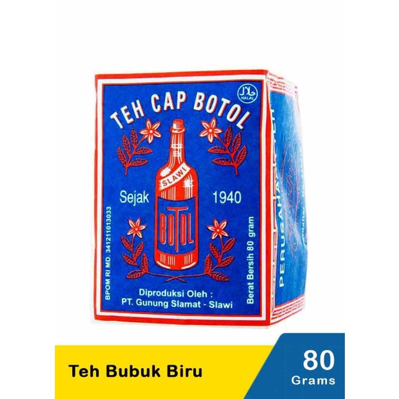 

Cap Botol Teh Bubuk Biru 80G