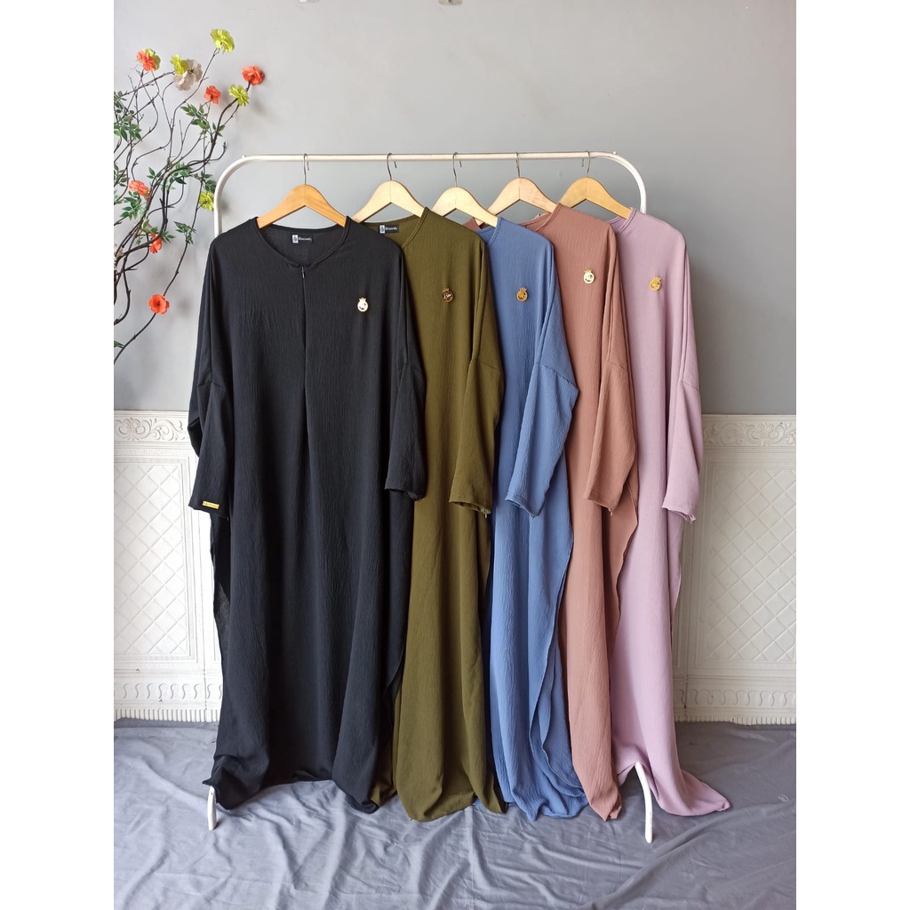 ABAYA CRINKLE BATWING KHADIJAH DRESS EXSLUSIVE ROZWAH ld.135/abaya kaftan lowo/abaya batwing polos/abaya arab/abaya turki/abaya hitam/abaya polos/COD/