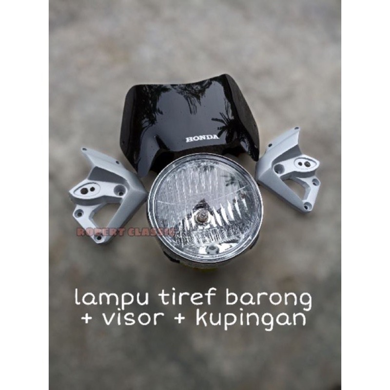 PAKET VISOR BARONG KUPINGAN SET PANGKON LAMPU TIREV TIGER REVO MODEL ORIGINAL