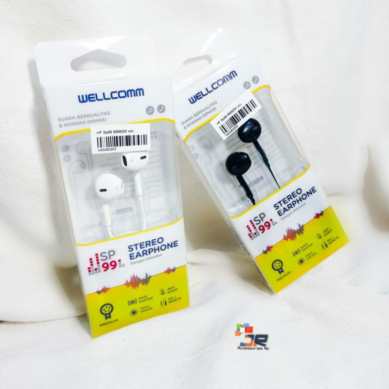 HEADSET WELLCOMM SP-99 STEREO EARPHONE WITH MIC & VOLUME