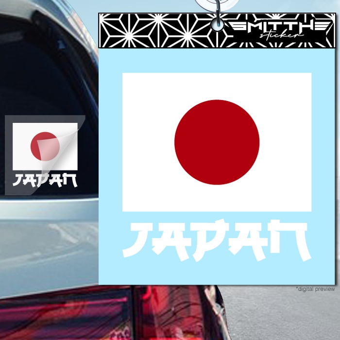 Stiker bendera Jepang Japan 2W Cutting Sticker Decal Waterproof aksesoris Mobil Motor