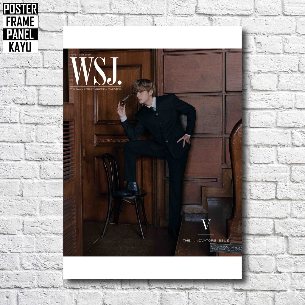 Poster BTS V WSJ Magazine Frame Kayu Solid A4 V170