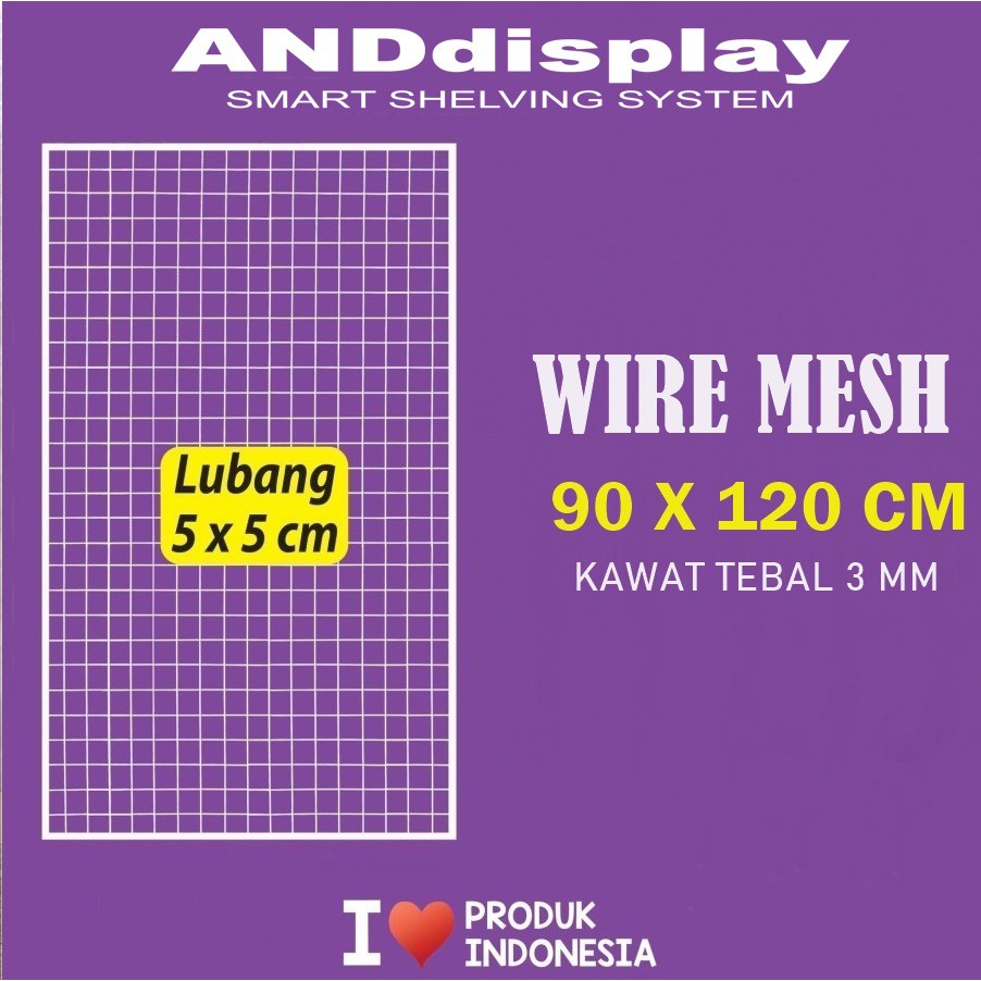 WIRE GRID MESH 90 X 120 CM - KAWAT JARING KOTAK - RAM DINDING BINGKAI