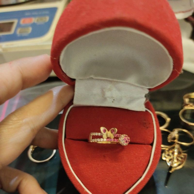 cincin emas kekinian kupudan Dior matapink(size18)