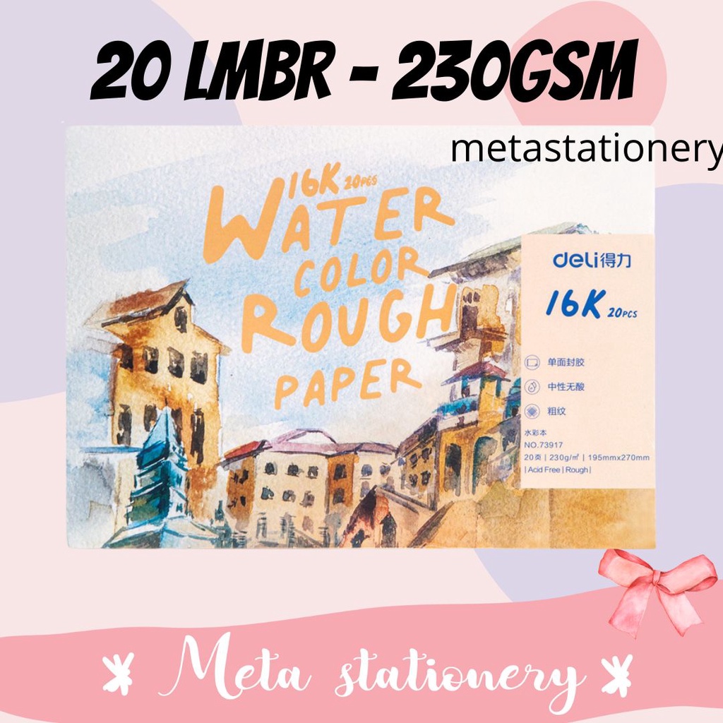 

Watercolor Paint Paper / Kertas Gambar Canvas 16K Deli