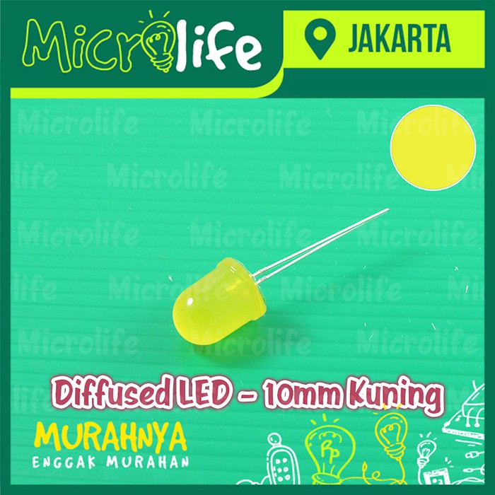 DIFFUSED LED - 10mm KUNING YELLOW