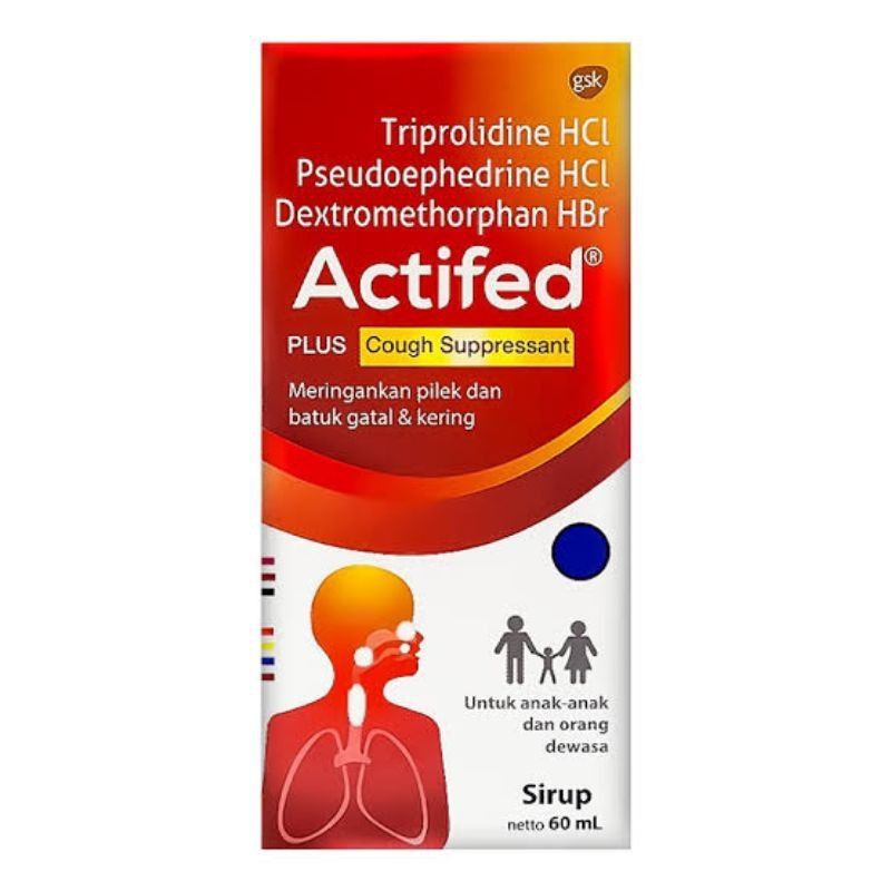 ACTIFED OBAT BATUK KERING  / PILEK Dan Gejala Flu SYRUP 60ml