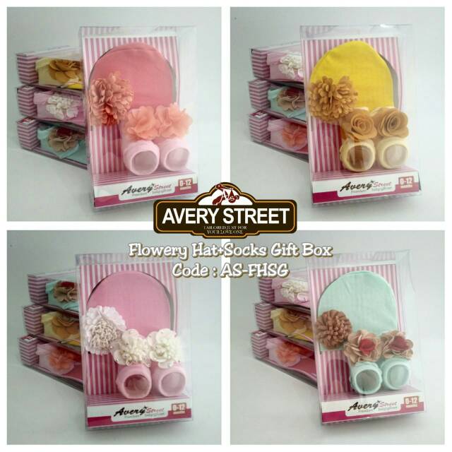 Set Bando Bayi Bentuk Bunga + Kaos Kaki Avery Street