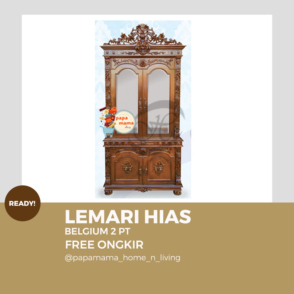 Lemari Hias Jepara - kayu jati asli - Lemari Hias Kaca Murah Medan