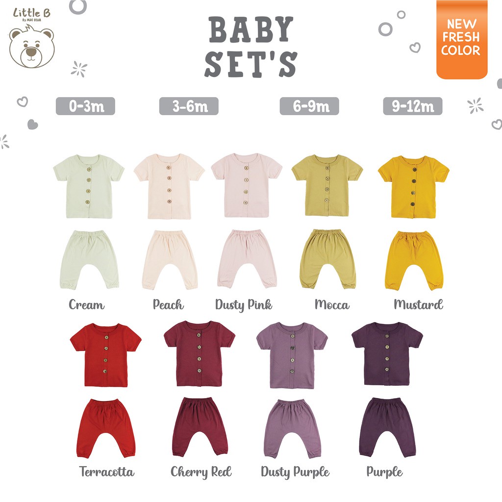 Little B By MacBear Setelan Bayi Basic Collection Little Rafael Newborn - 12 bulan