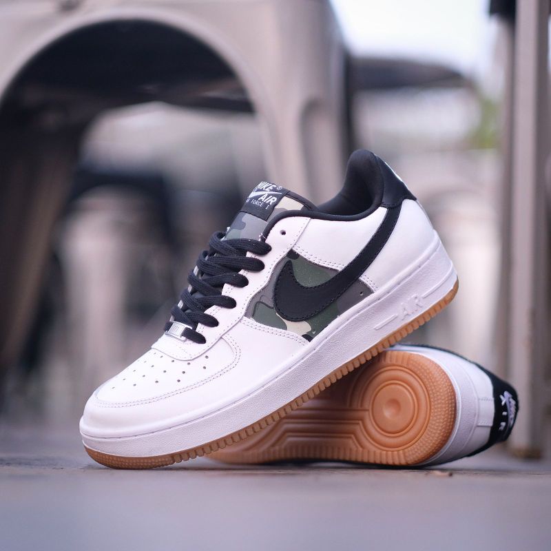 Sepatu Nk Air Force 1 Low White Camo Premium Original BNIB Full Tag Sneakers Pria