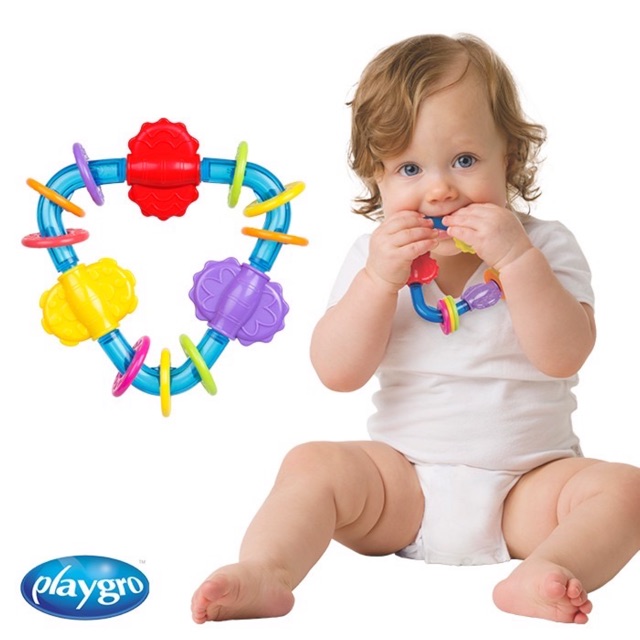 Playgro Spinning Triangle / Swirly Sensory Rattle Bayi