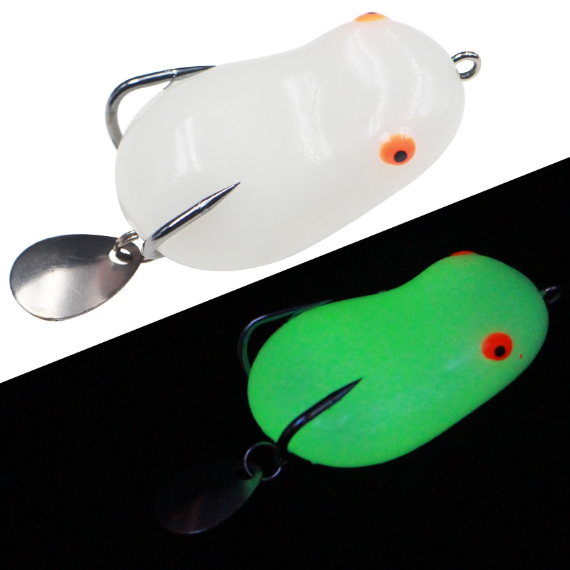 1pc Umpan Pancing Softlure Bentuk Katak Luminous 4cm 7g Dengan Kail Ganda Fishing Lure Ikan Bait Tackle